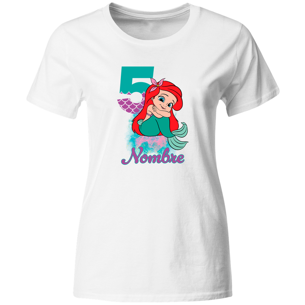 Playera Personalizada Cumplea os Pc46. Mermaid Sirenita copia